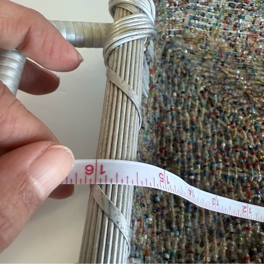 IHI Beaded Rectangular Basket with Handles - Picture 6 of 7